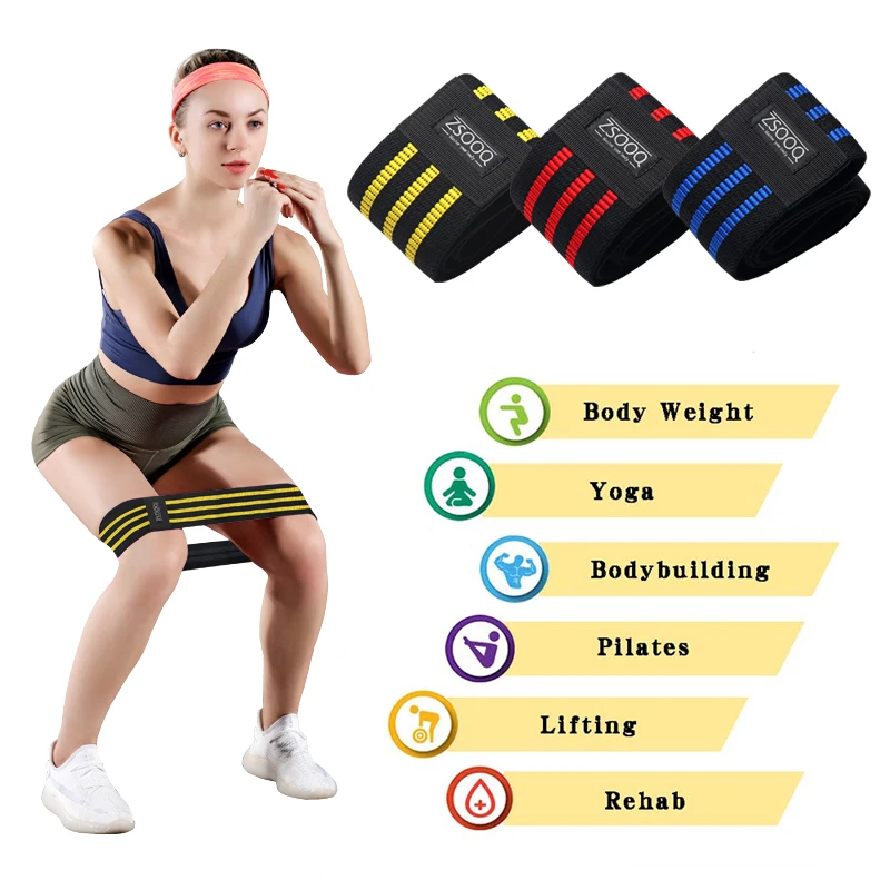 Тренировочная тканевая эластичная лента для тренажерного зала, фитнеса, резинки для йоги, бодибилдинга, лента-трофей, набедренный круг, оборудование для тренировки
