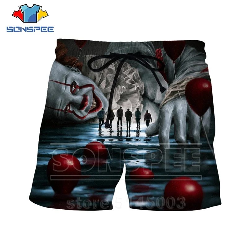 It Chapter шорты для мужчин и женщин, модные, 3D принт, Pennywise, пляжные, хип-хоп, уличные, спортивные, для фитнеса, свободные, эластичные штаны, C063-8 - Цвет: 3