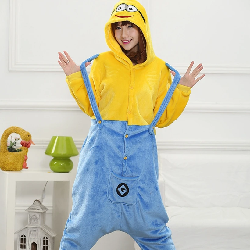 Pijama Feminino Kigurumi Cosplay Macacão com Capuz Amarelo Tamanho: M :  : Moda