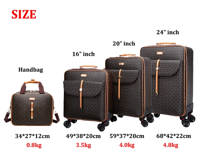 Handbag Rolling Suitcase Set On Wheels 