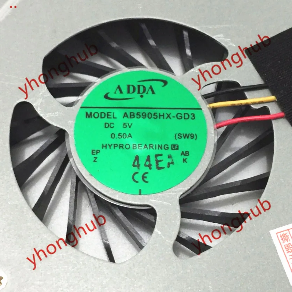 ADDA AB5905HX-GD3 SW9 DC 5V 0.50A 3-жильный Сервер вентилятор охлаждения ноутбука