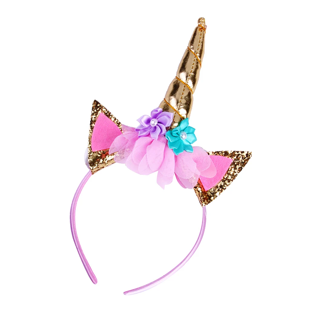 Magical Unicorn Horn Ear Headband  Hair Headwear for Costume Fancy Decor Cosplay