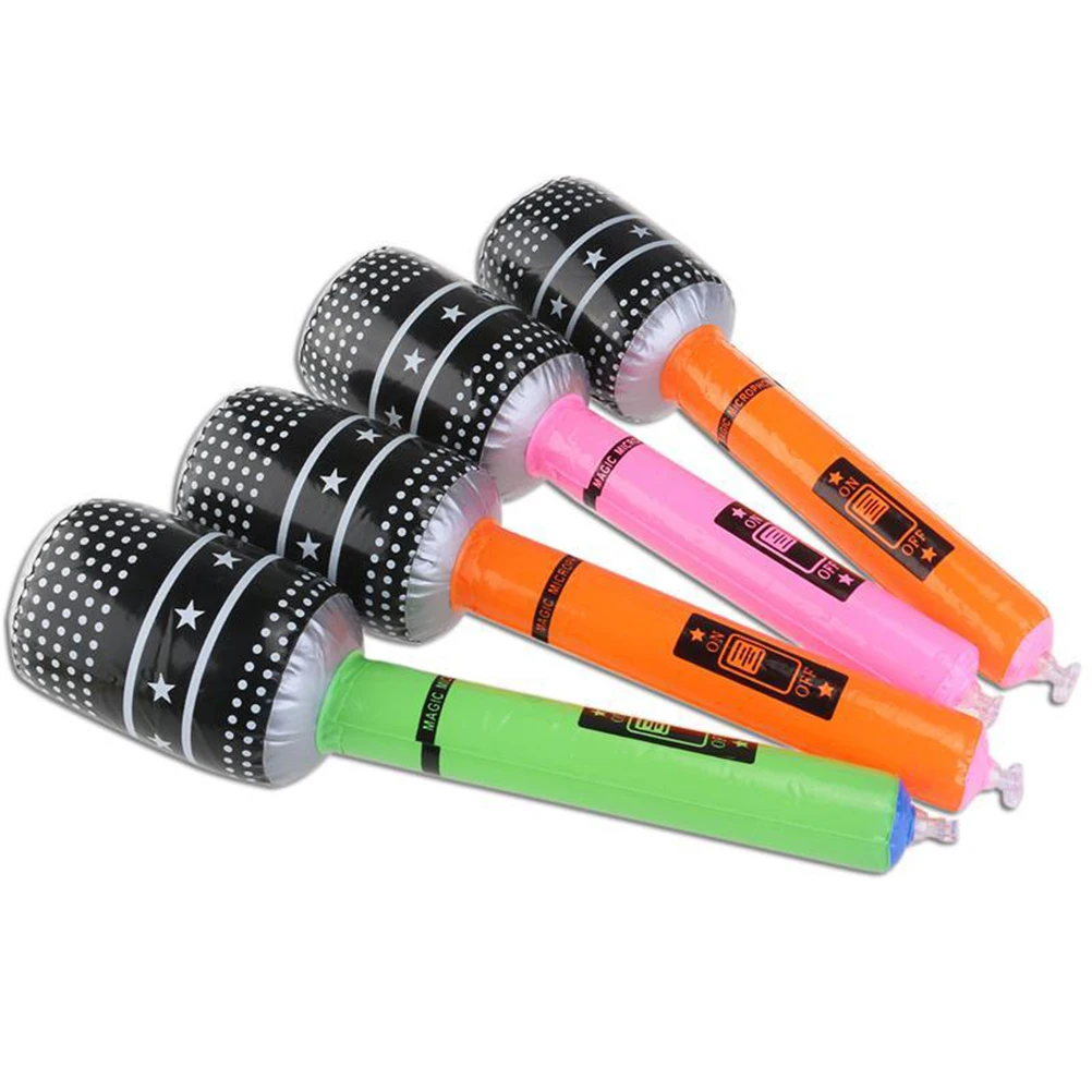 

6pcs/lot Blow up Inflatable Plastic Microphone 24CM Kids Children Toy Gift (Random Color) Party Wedding Decoration Favor