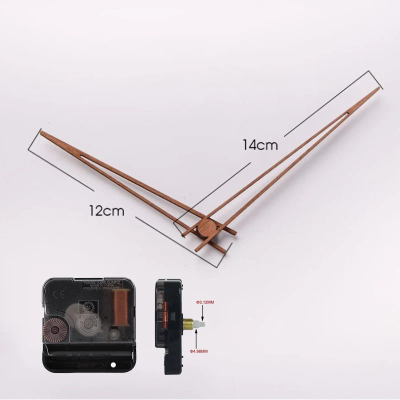 Clock Movement with Wooden Hands for 3D Wall Clock Step Mechanism часы настенные Walnut Wood Needle Quartz Clock Replace Parts 