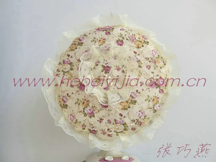 Manufacturers Direct Selling Wholesale Supply Lace Fabric Circle Double Layer Dustproof Rose Gold Lines Fan Cover