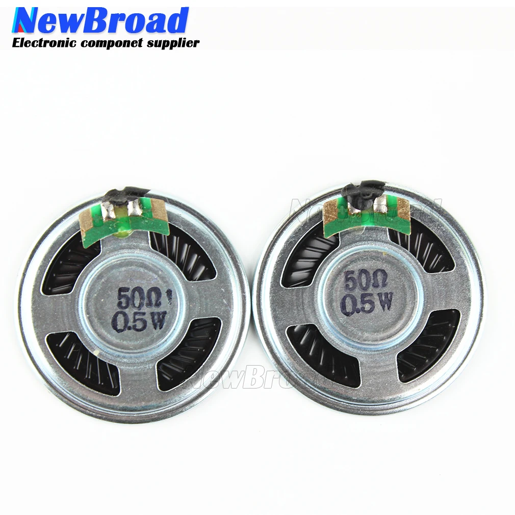 2pcs/lot Ultra-thin Mini Speaker 50 ohms 0.5 watt 0.5W 50R Diameter 40MM 4CM thickness 5MM