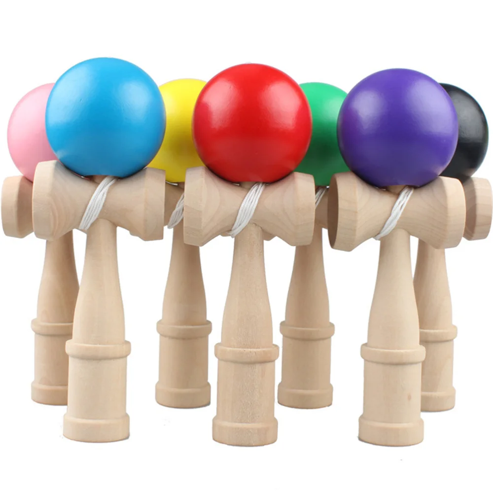1 Set Kendama Toy Wooden Skill Sword Cup Ball Games Educational Outdoor Funny Toys for Children Gifts Sports (Random Color) 2