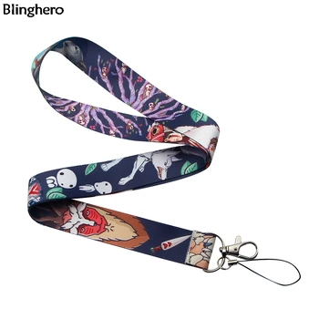 

10pcs/lot Blinghero Anime Princess Mononoke Lanyard For keys Mobile Phone Strap ID Badge Holder Hang Ropes Gift BH0240