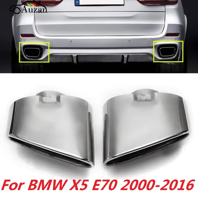 זוג Chrome פליטה כפולה צינור זנב צעיף עצה נירוסטה עבור BMW X5 E70 2008 2009 2010 2011 2012 2013 אביזרי רכב-2