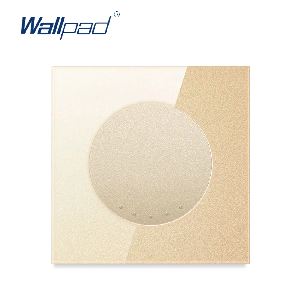 

Wallpad 1 Gang Intermediate Wall Light Switch Gold Crystal Glass Panel For Home