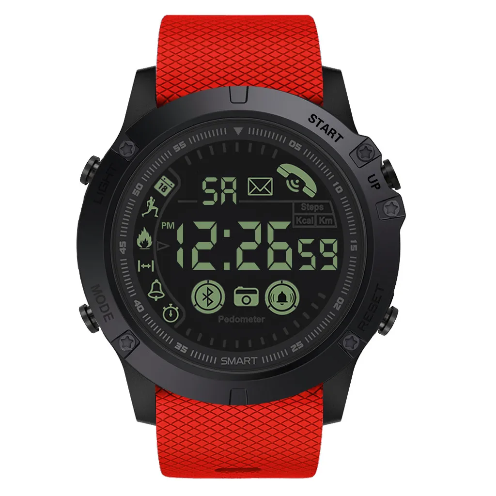 Bluetooth Смарт-часы для мужчин с удаленной камерой флагманские прочные уличные умные часы 33 месяца время ожидания 24 ч мониторинг спортивные часы - Цвет: Red