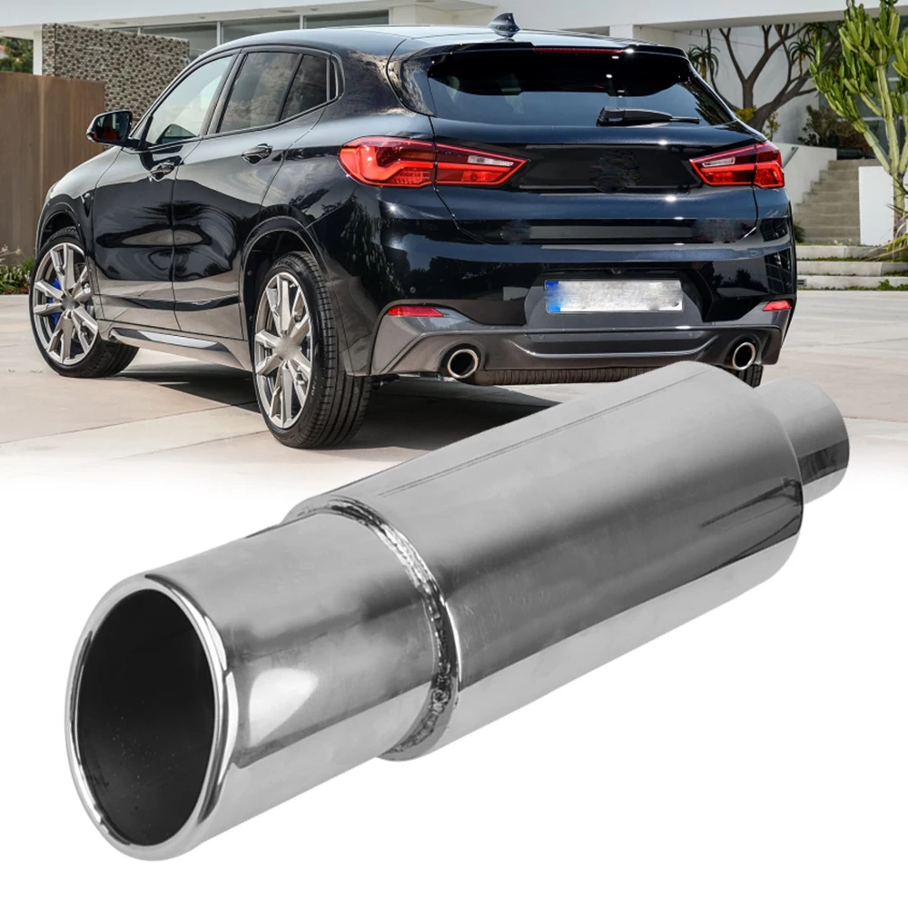 57mm Car Muffler Tail Throat Stainless Steel Motorcycle Exhaust Pipe