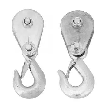 

1Pcs High Strength Steel Single Wheel Lifting Rope Pulley Block Pulley Hooks 0.5/1 Tons Load-Bearing Single Wheel Swivel Rollers