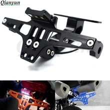 Универсальный фрезерный станок с ЧПУ алюминиевый мотоцикл регулируемый угол номерной знак кронштейн для Kawasaki ER-6F ER-6N ZX-6 ZX9R Z750 ниндзя 650R Z750S