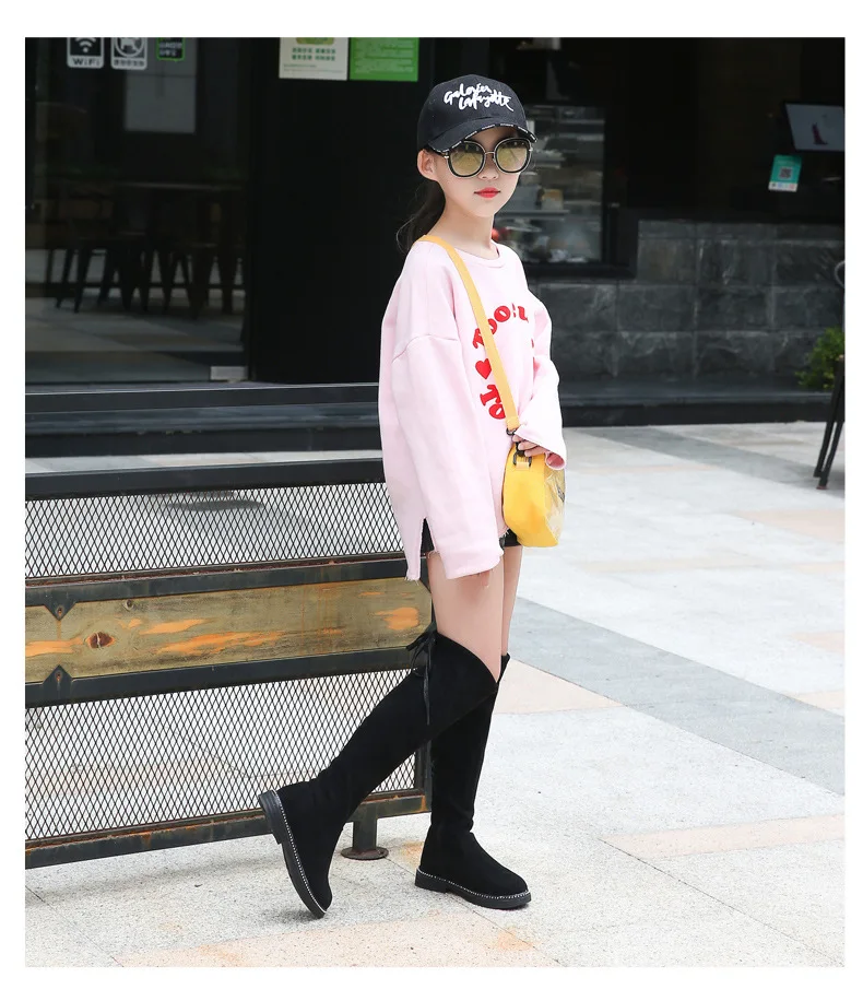 ; Тайвань XIA Yu yao Детские Сапоги выше колена тренд ботинки «мартенс» для детей на осень и зиму, сапоги "принцесса"