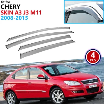 

for Chery A3 J3 M11 Chance Apola Cielo Skin 2008~2015 Window Visor Vent Awnings Rain Guard Deflector Shelters Cover Accessories