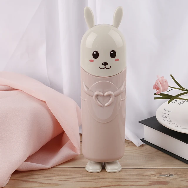 Kaimaily Storage Box Cute Rabbit Toothbrush Toothpaste Holders Travel Portable Tooth Brush Cover Case Cartoon Toothbrush Box Bathroom Container 4 Pcs 
