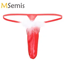 Гей купальник мужское блестящее металлическое белье длинное облегающее Т-образное рождественское праздничное необычное Косплей стринги трусы нижнее белье