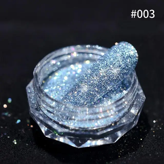 8 Colors Nail Crystal Diamond Powder Rainbow Color Glitter Shiny Pigment Holographic Glass Micro Drill Nails Art Decoration C