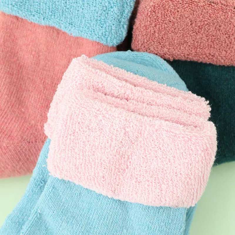 5Pairs/Lot High Quality Women Winter Vintage Rabbit Wool Socks Thicken Warm Female Fashion Patchwork Retro thermal Cotton Socks