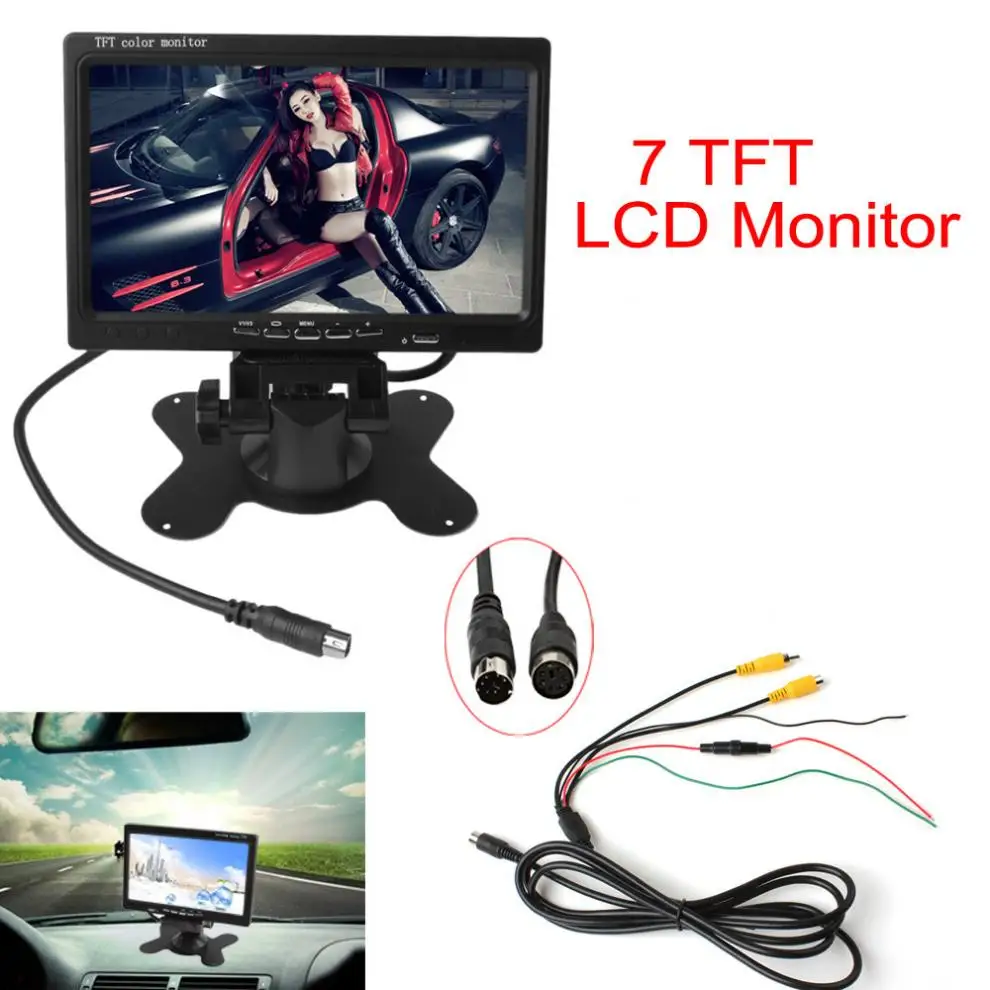 7 дюймовый 2CH HD 800*480 TFT ЖК экран Автомобильный монитор для камеры заднего вида