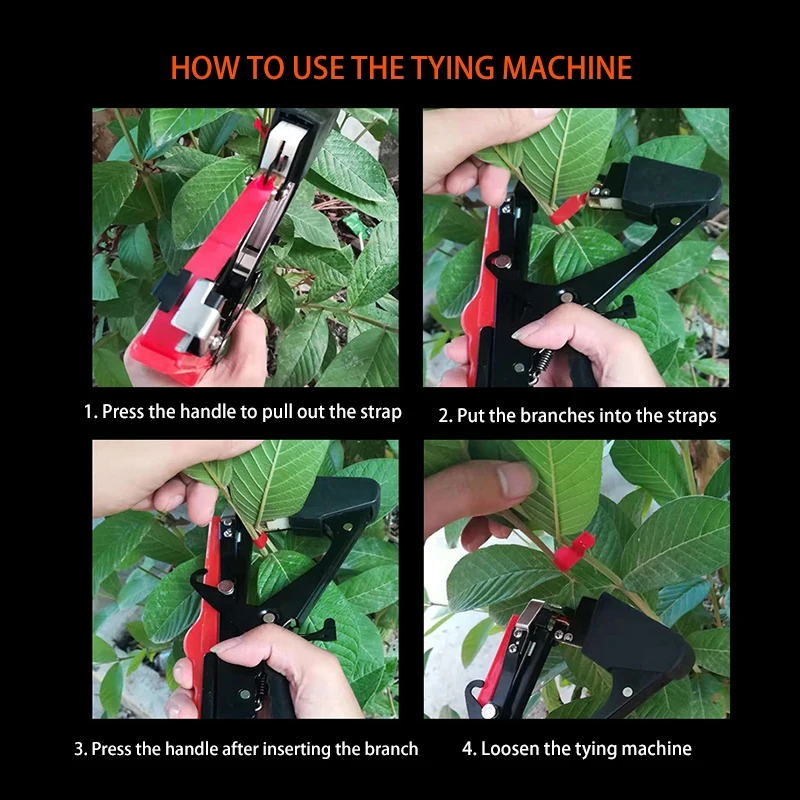 Tying Machine Plant Garden Plant Tools Tapetool Tapener +10 Rolls Tape Set for Vegetable Grape Tomato Cucumber Pepper Flower petrol grass trimmer