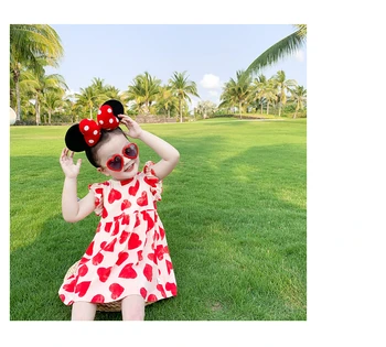 

baby dress all over heart printed cotton sweet toddler baby girls dresses