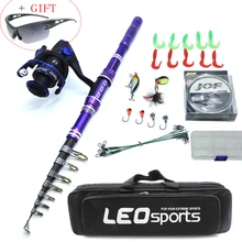 Новая Удочка комбо короткий жесткий телескопический Спиннинг удочка с катушкой приманка набор сумка лодка рок 1,8-3 м палка дорожный Полюс