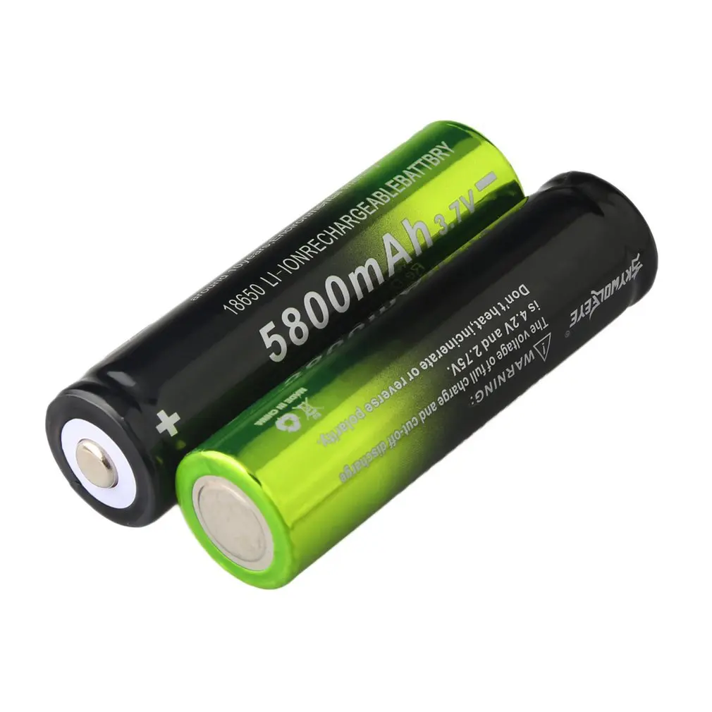 

Skywolfeye 1pc 5800mAh Powerful Efficient 3.7v Li-ion Rechargeable 18650 Battery Button Top for High Drain Devices(NOT AA)
