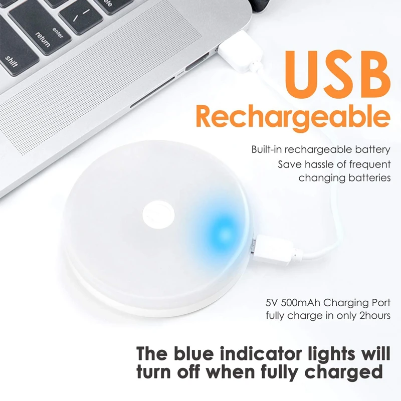 Новая версия-Usb Перезаряжаемый светодиодный шайба светильник s 4 упаковка-беспроводной под шкаф светильник ing, нажмите затемнение Ночной светильник, под Counte