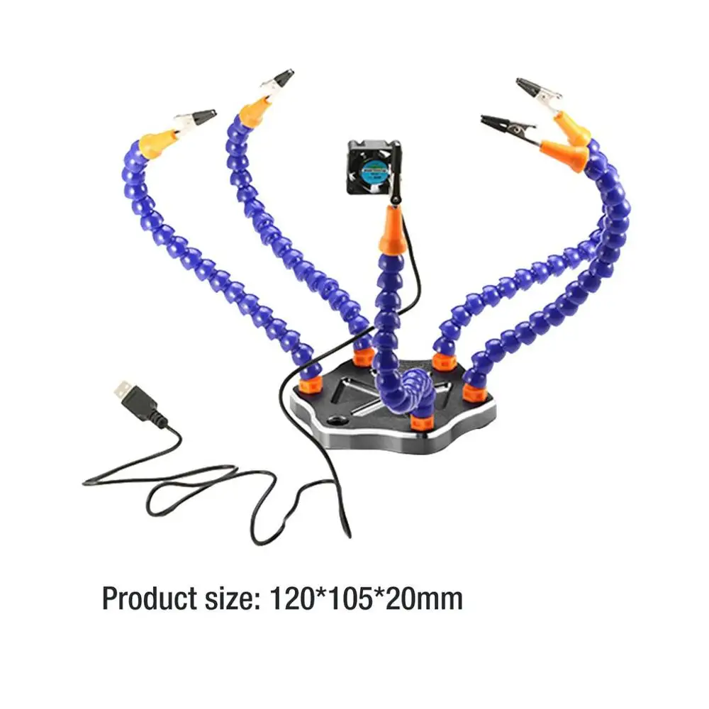 Parts & Accessories Welding Strange Third Hand Six Arm Soldering Station Helper with USB Fan Magnifier DIY Kit Spare Parts for RC Drone CN Parts & Accessories Welding Strange Third Hand Six Arm Soldering Station Helper with USB Fan Magnifier DIY Kit Spare Parts for RC Drone CN