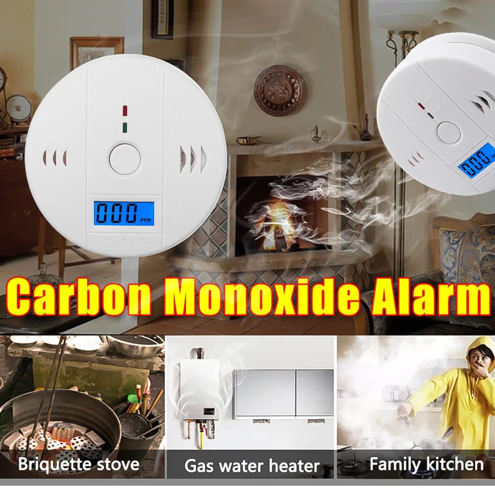 Hoteu Lcd Co Carbon Monoxide Detector Co Sensor Work Alone Built In 85db Sound Independent Carbon Warning Alarm Home Sucurity Supplies Carbon Monoxide Detectors