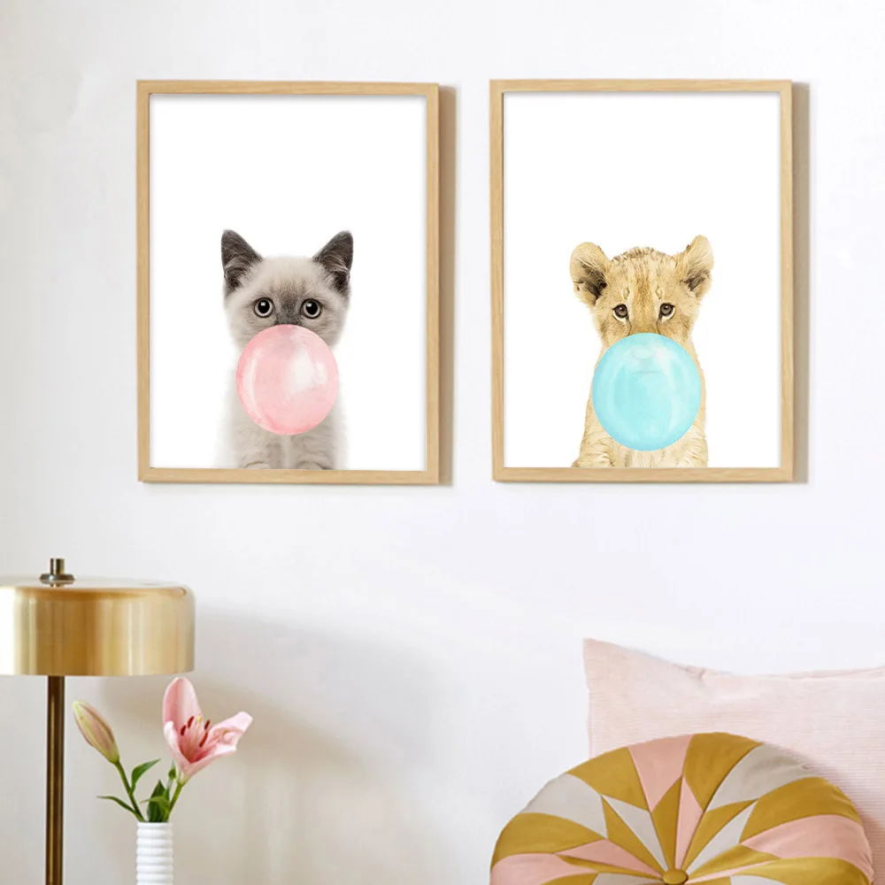 Chick-and-hippos-Modern-Minimalist-Nordic-font-b-Kawaii-b-font-Art-Prints-font-b-Poster