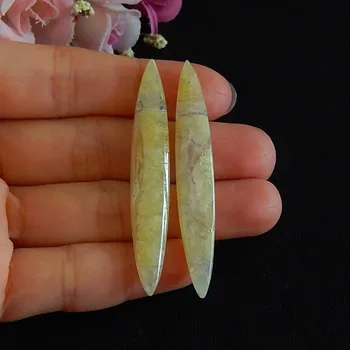 

Natural Gemstone Yellow Opal Strip shape Gems Earring bead,jewelry accessories,54x9x5mm,7.5g