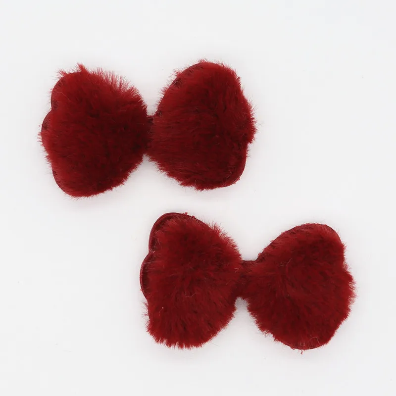 10 PCS Bowknot Plush Patches Appliques For Clothing Craft Sewing Supplies DIY Hair Clips Decoration Y19081303