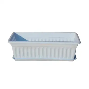 

3Pcs Balcony Garden Rectangular Vegetable Flower Planter Resin Box Planting Pot Trays Flower Plant Container