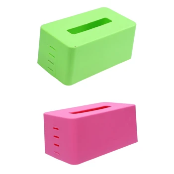 

2 Pcs Rectangular Plastic Facial Tissue Napkin Box Toilet Paper Dispenser Case Holder Home Office Decoration 21.5X9.3X12Cm, Rose