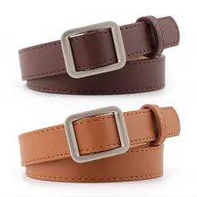 Women PU Belt Needleless Square Buckle Female Waistband For Jeans Trend Simplicity Girdle Retro Corset Casual Belts For Student
