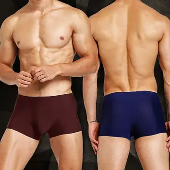 

Men Popular 1PC Spandex Luxury High Quality Hot Sale Underwear L-XXXL Antibacterial Shorts Ice Silk 3D Seamless Boxers