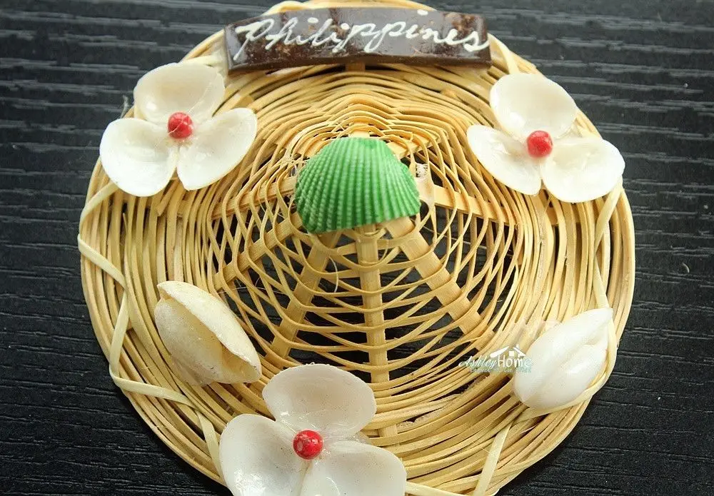 Philippines Handmade Straw Hat with Seashells Tourist Travel Souvenir 3D Fridge Magnet Craft GIFT IDEA | Дом и сад