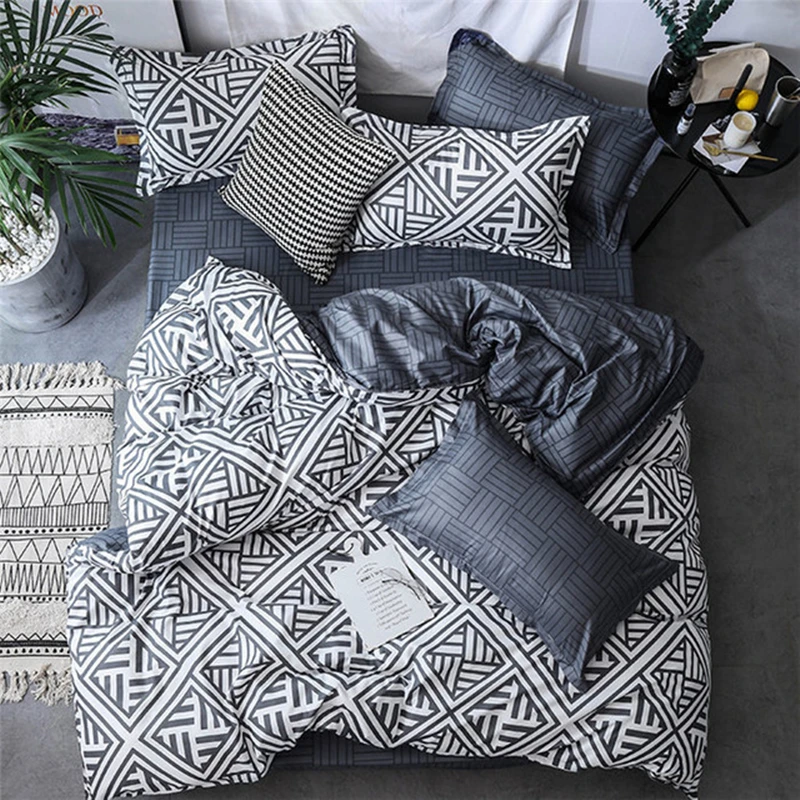  Claroom New Arrival Classical Double sided Bed Linings Concise Style Bedding Set Quilt Cover Pillow