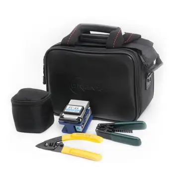 

4 In 1 Orientek TFH-4E FTTH Loss Test Tool Kit Optical Fiber Cleaver Fiber Cable Stripper Waterproof Bag Fedex/DHL