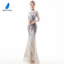 DEERVEADO сексуальное вечернее платье русалки длинное, с блестками торжественное платье вечернее платье De Soiree YS461