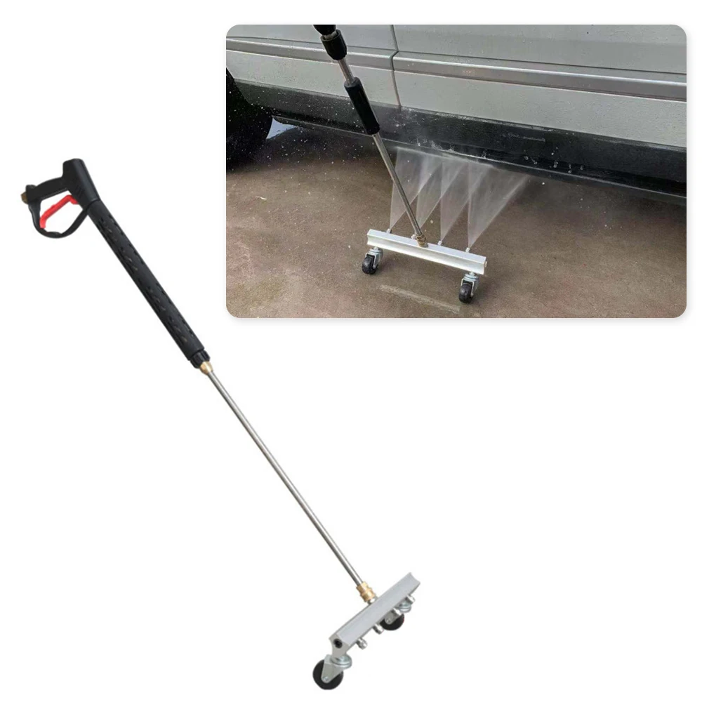 

Stainless Steel High Pressure Car Washing Tool Cleaning Car Chassis Water Spray Ground Washing Brush Clean Tools with 4 Nozzles