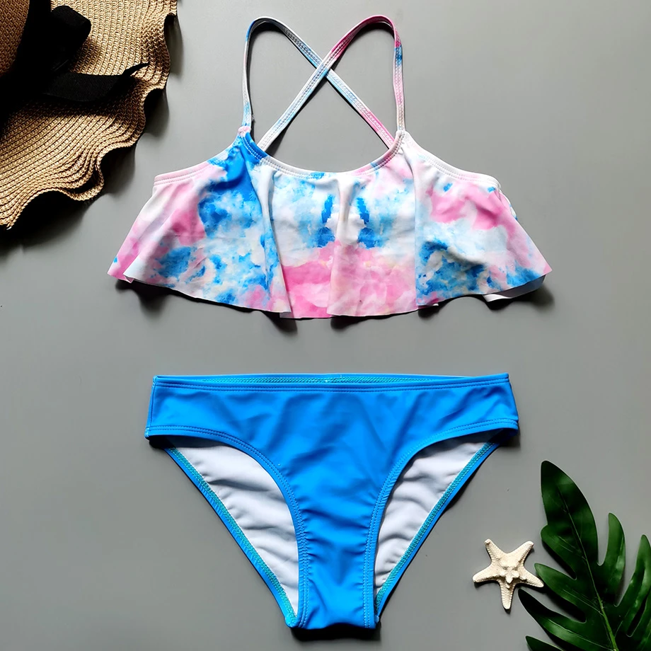 tie dye girls bathing suit
