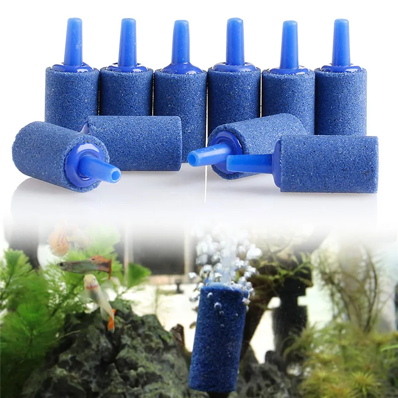 

10pcs Cylinder Aquarium Bubble Air Stone Fish Tank Aeration Aerator Diffuser
