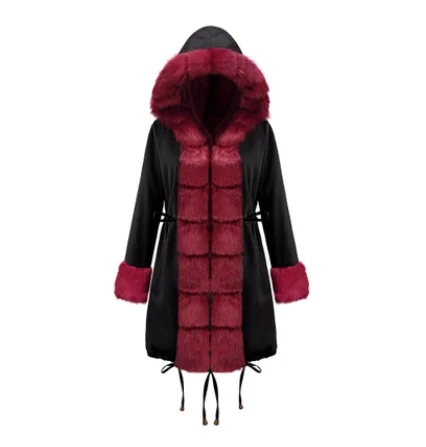 new fashion winter jacket women Imitation fur collar loose long parkas big fur outerwear - Цвет: Style 7