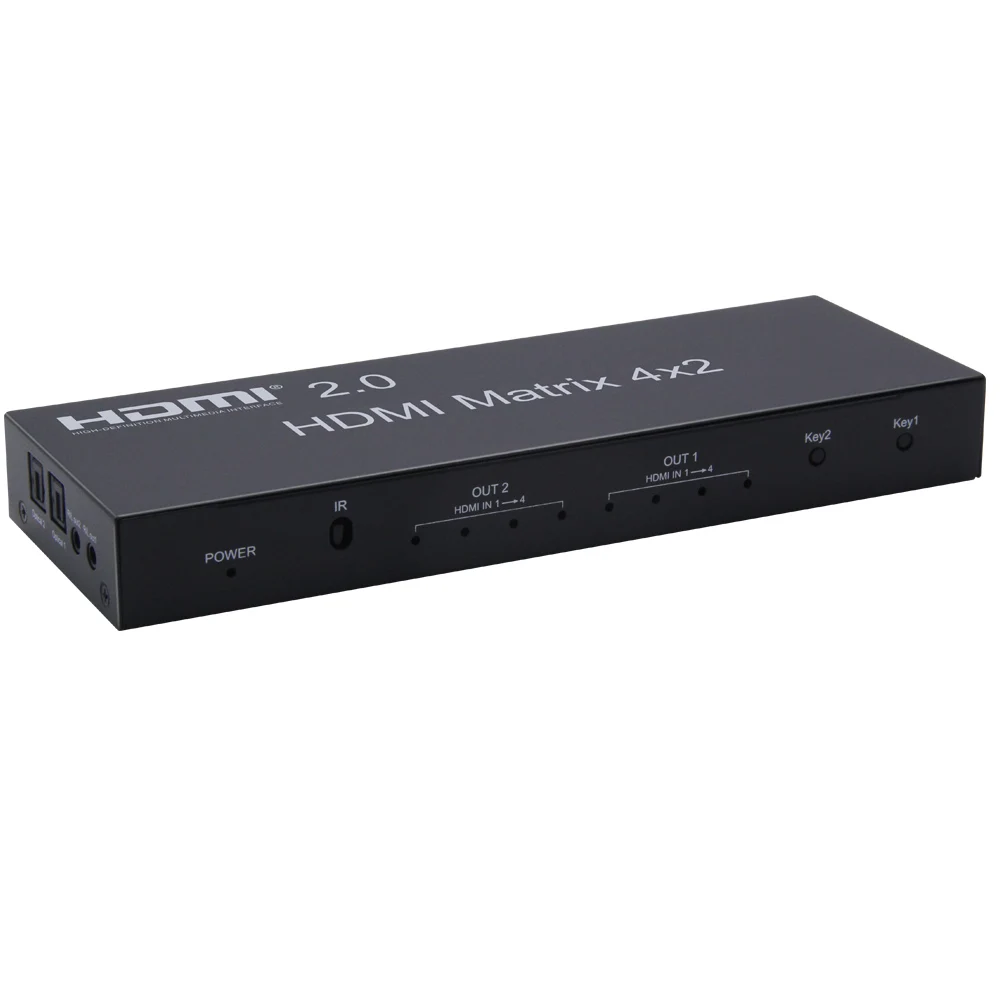 4K HDMI матричный переключатель 4x2 HDMI 2,0 матричный переключатель Поддержка 4K@ 60 Гц Поддержка 3D-FullHD 1080 p-4 входа 2 выхода матричный переключатель