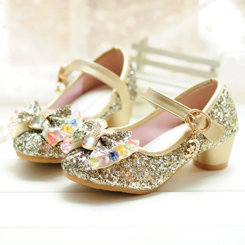 Детская обувь; коллекция года; сезон весна-осень; модная обувь принцессы с кристаллами для девочек; Детские тонкие туфли с блестками; Танцевальная обувь для маленьких девочек