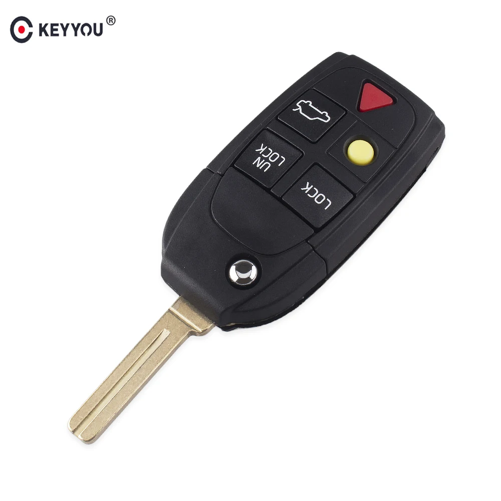KEYYOU 10 шт. Замена 5 кнопок дистанционного флип складной ключ оболочки для Volvo XC70 XC90 V50 V70 S60 S80 C30 брелок автомобильный чехол для ключей